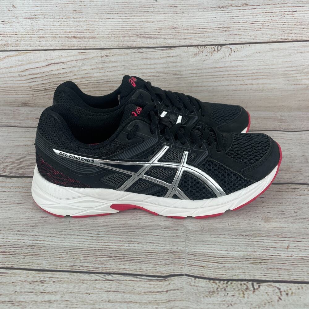 ASICS Gel-Contend 3 Womens Sz 6 Running Shoes Black Pink - Picture 4 of 10